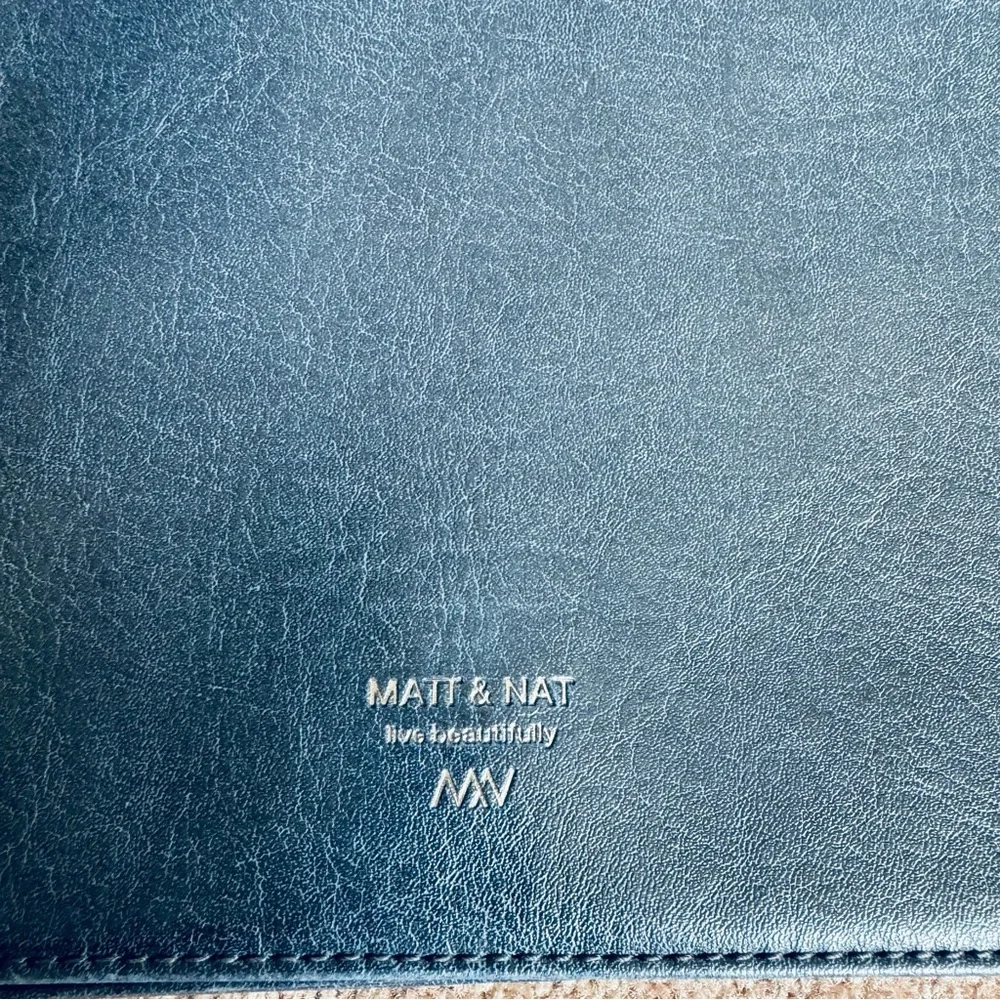Matt and Nat Vegan Leather Navy Messenger Adjustable Stap Crossbody Purse